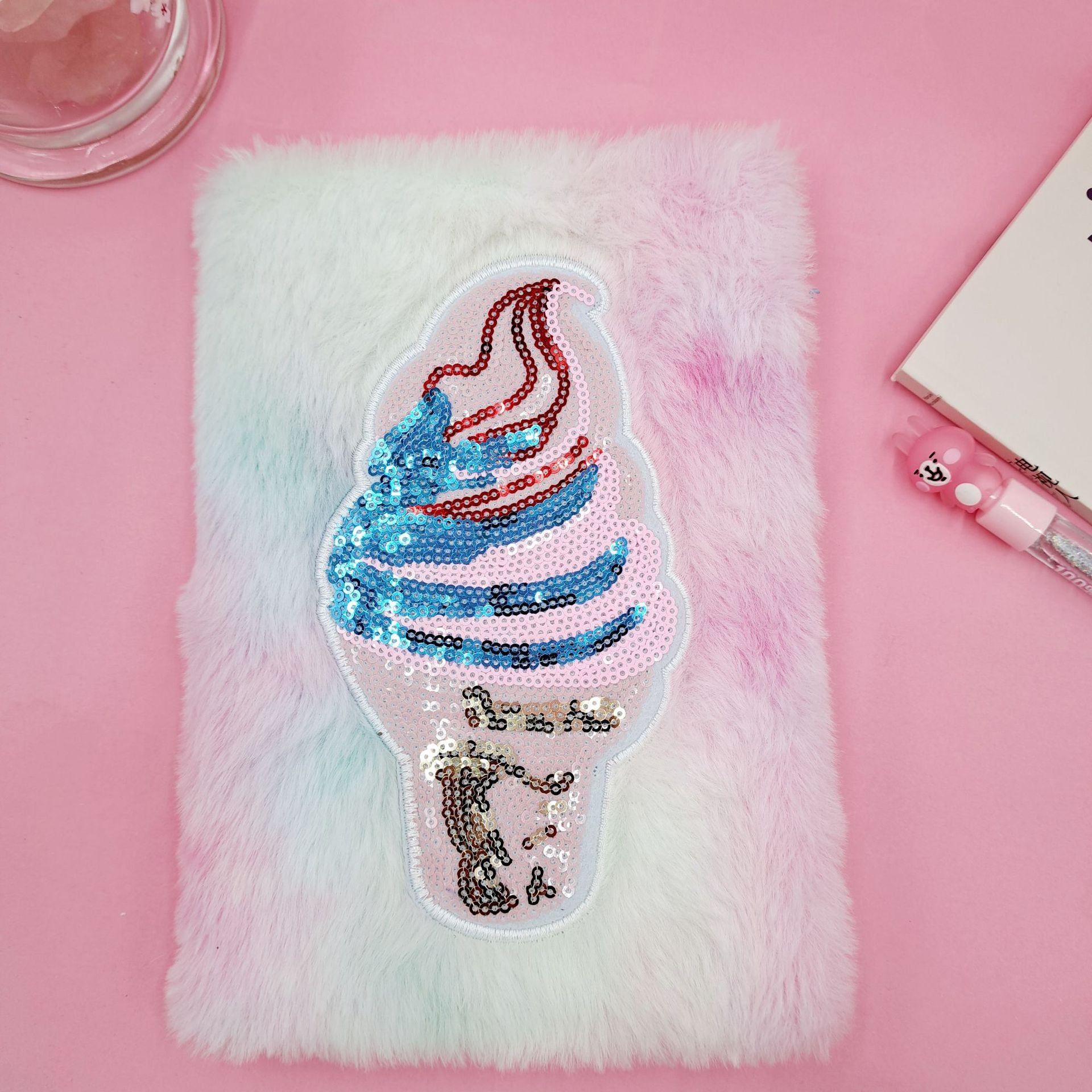 Wholesale Cartoon Ice Cream Sequin Notebook